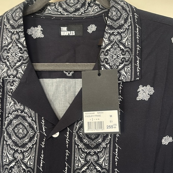NWT Men’s Kooples Paisley print short sleeve shirt.  Medium - Picture 3 of 4